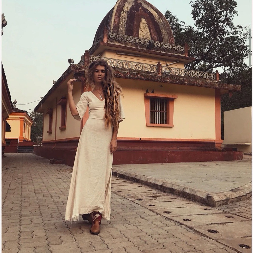 Aya Brand raw cotton boho dress